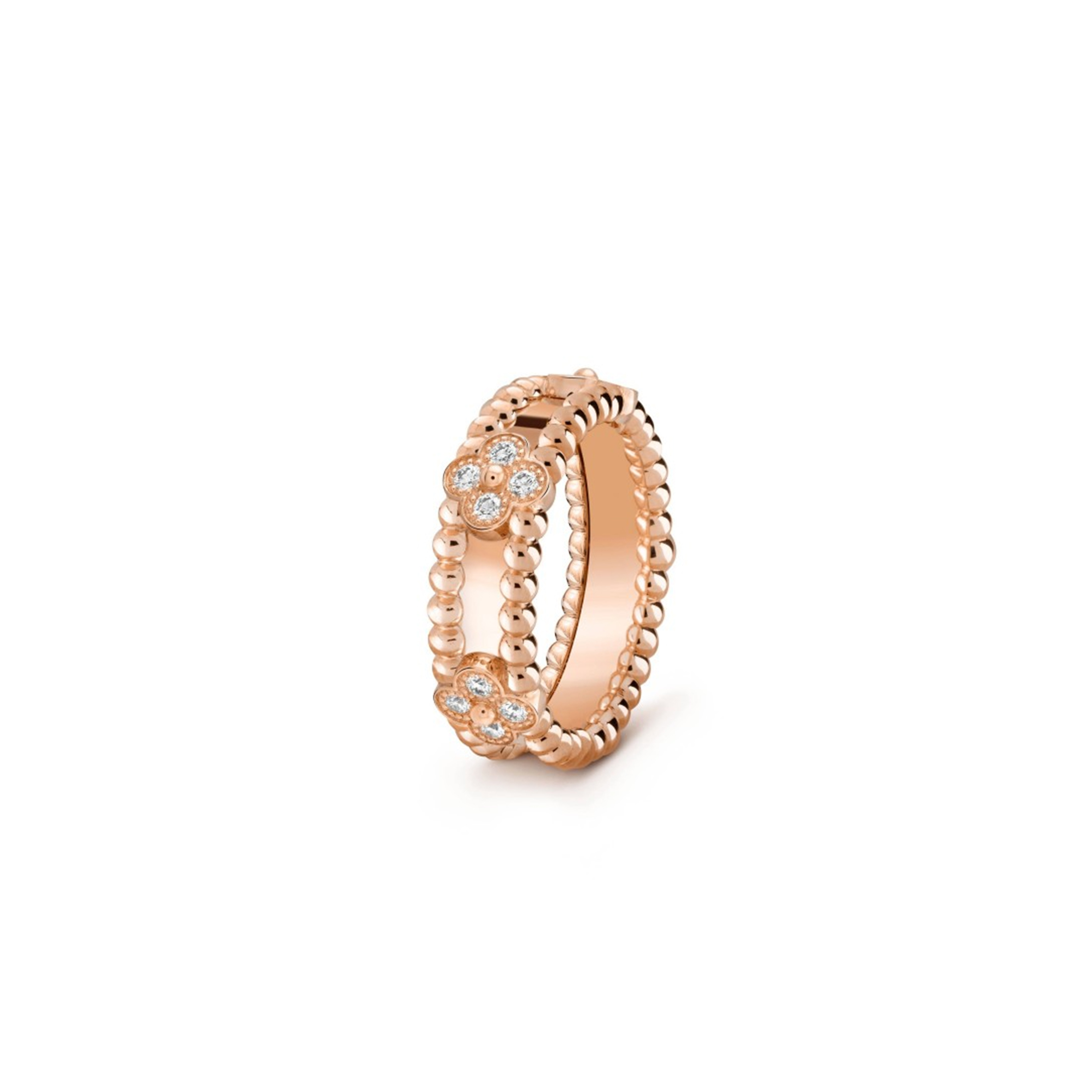 VAN CLEEF ARPELS PERLÉE SWEET CLOVERS RING - ROSE GOLD, DIAMOND  VCARP6ML00